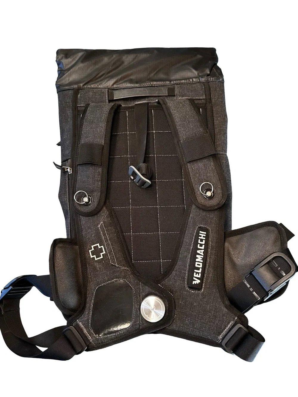 Velomacchi Speedway 28L Roll Top Motorcycle Backpack Waterproof Charcoal Gray